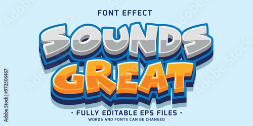 embossed cartoon style text effect with fun style font for comic