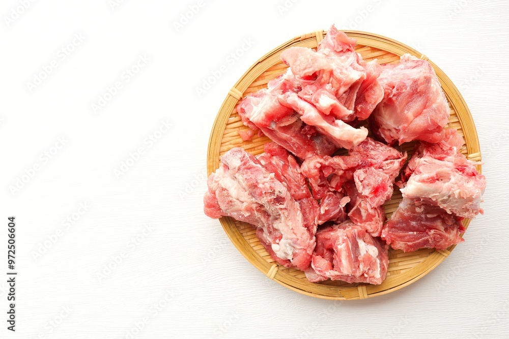 Fresh Pork Backbone on white background Fresh Pork Backbone on white background