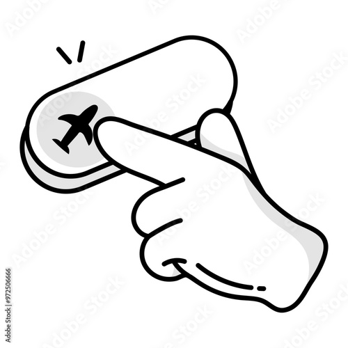 Aeroplane mode icon in doodle style 