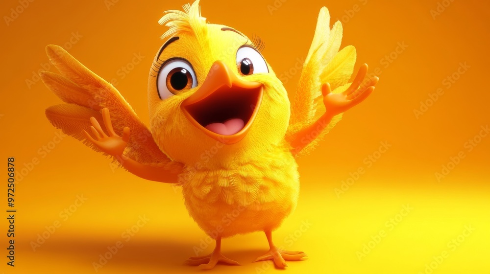 3D cartoon character of a cute bird, generated using stock 3D cartoon character of a cute bird, generated using stock