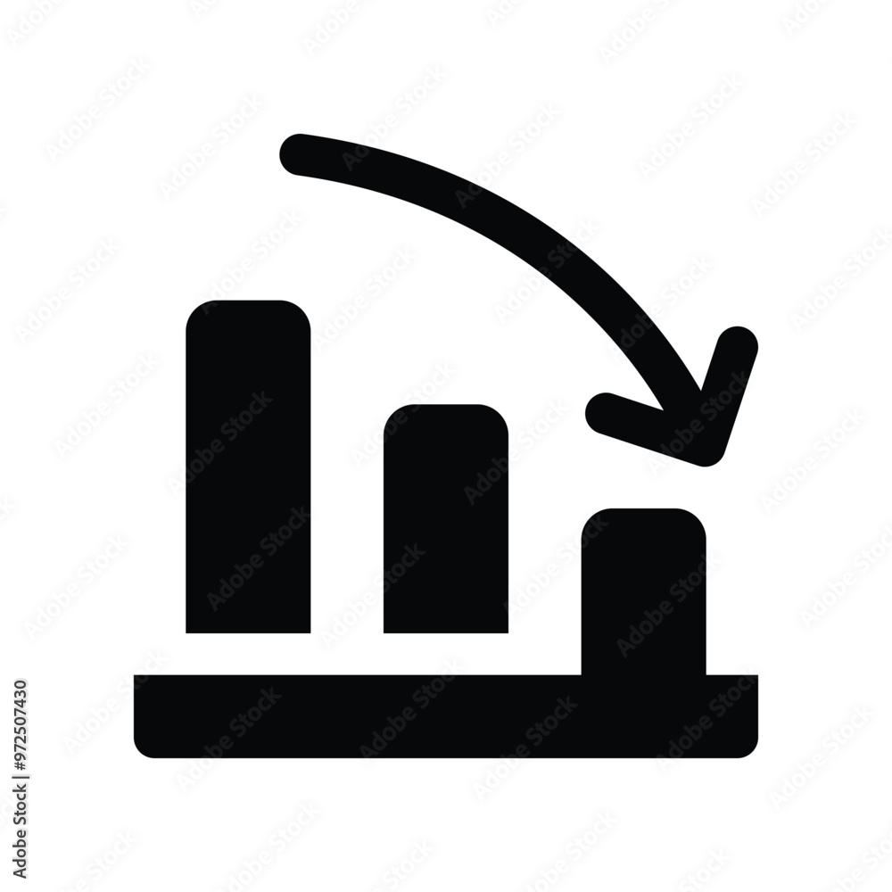 decrease icon. vector glyph icon for your website, mobile, presentation, and logo design. decrease icon. vector glyph icon for your website, mobile, presentation, and logo design.