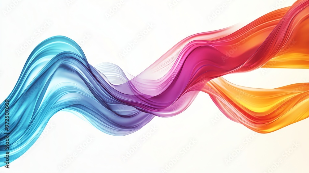 A colorful abstract background with wavy lines of blue, purple, pink, and orange color on a white background. A colorful abstract background with wavy lines of blue, purple, pink, and orange color on a white background.
