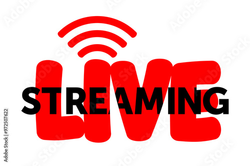 Live streaming button - catchy creative lettering
