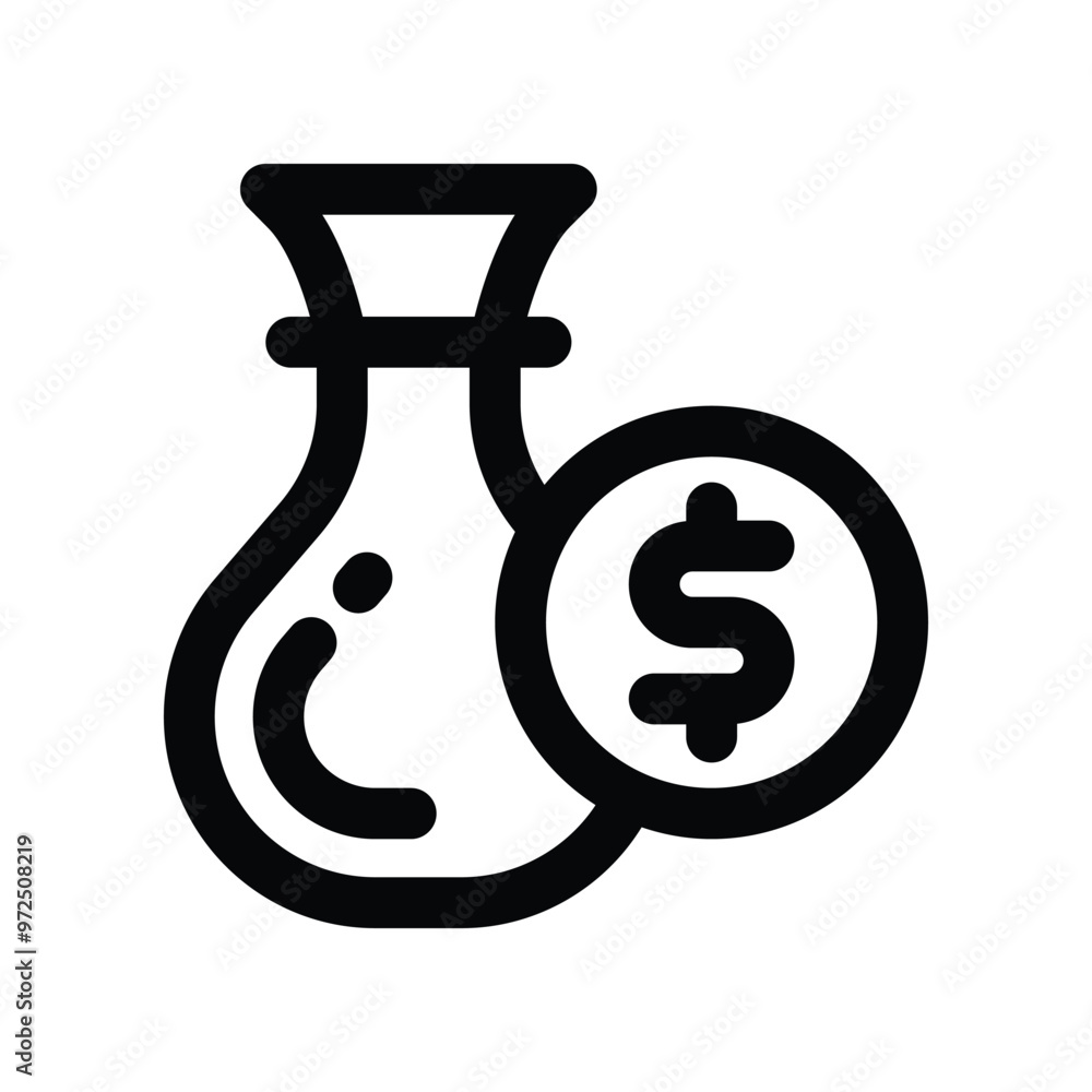 money bag icon. vector line icon for your website, mobile, presentation, and logo design. money bag icon. vector line icon for your website, mobile, presentation, and logo design.