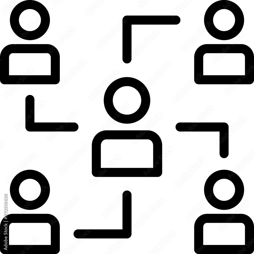 Organization Structure Line Icon Organization Structure Line Icon