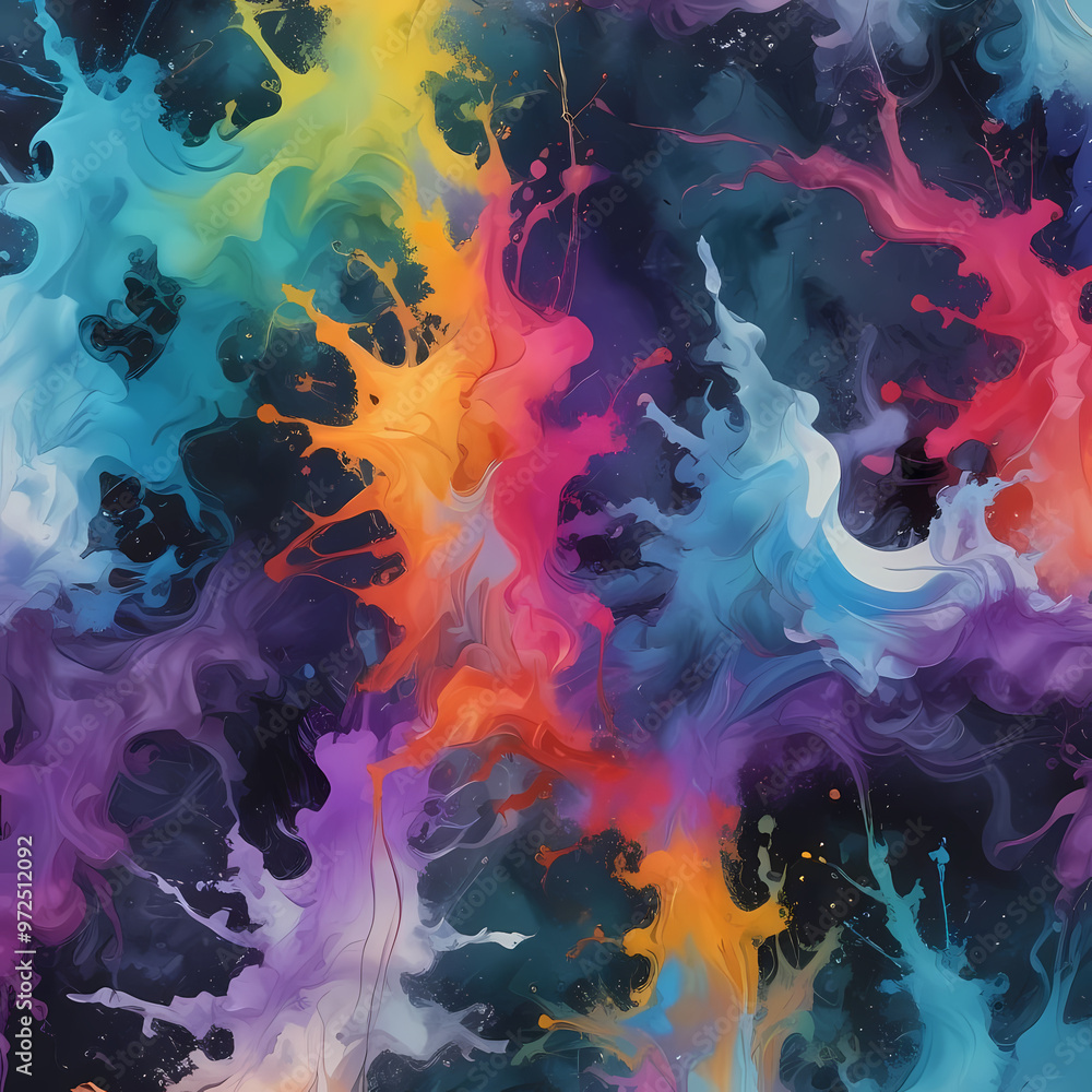 Obraz premium Paint Splash Color Smoke Water Abstract Creative Art Background Wallpaper