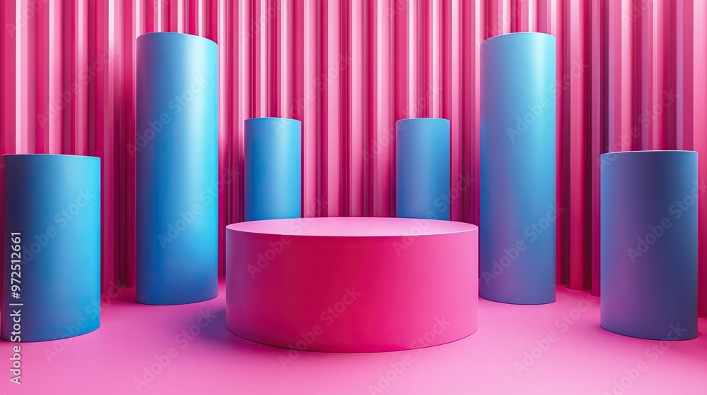 3d render abstract minimal geometric background one pink cylinder row of blue cylinders isolate3d objects primitive shapes profit chart stable business concept one of a kind advantage metaphor 3d render abstract minimal geometric background one pink cylinder row of blue cylinders isolate3d objects primitive shapes profit chart stable business concept one of a kind advantage metaphor