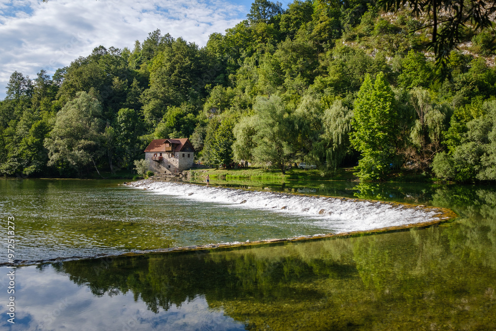 Obraz premium Stari pod bathing place on Kolpa river at Adlešiči