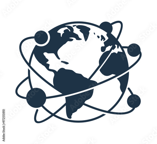 Global sourcing strategy - flat icon