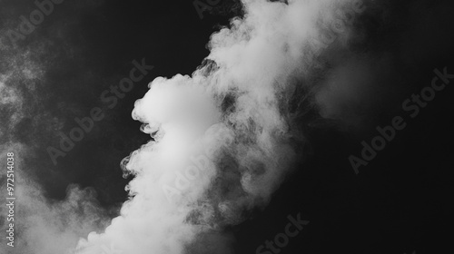 smoke on black background, Isolated black background. Misty fog effect. 