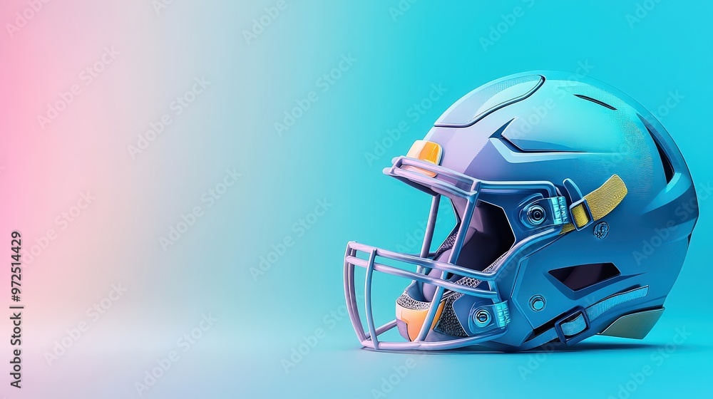 Fototapeta premium Futuristic football helmet with integrated sensors and heads-up display