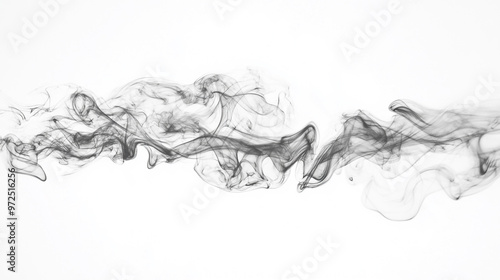 Black powder explosion isolated on white background, charcoal like particles concept. smoke isolated on white