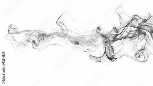 Gray smoke on black color abstract watercolor background, smoke on black background