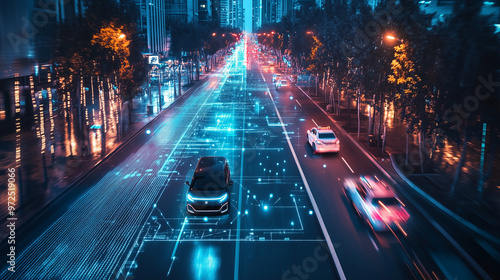 Autonomous Vehicles Navigating Smart Cities Using Real-Time Data for Seamless and Efficient Transportation. Advanced Technology Optimizing Urban Mobility with Intelligent Traffic Management and AI-Pow