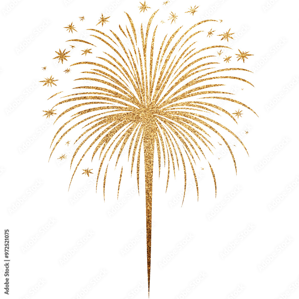 Fototapeta premium Gold Glitter Firework Illustrations Festive Celebration Design