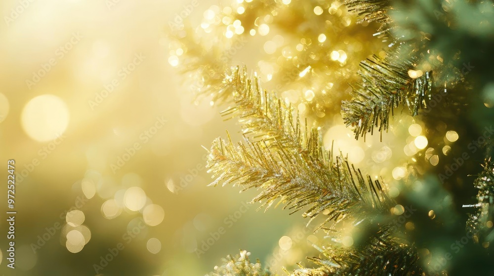 Bright and festive close-up of evergreen branches with shimmering lights, perfect for celebrating holiday spirit. Bright and festive close-up of evergreen branches with shimmering lights, perfect for celebrating holiday spirit.