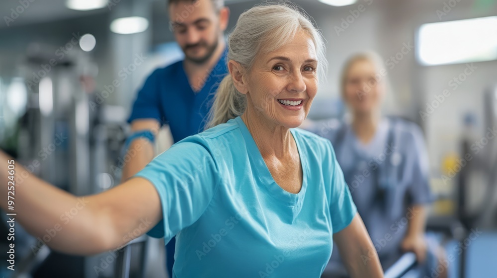 Fototapeta premium Physical therapy treatment that helps you improve how your body performs physical movements. A generalized pain management or a specific treatment for injury or health condition