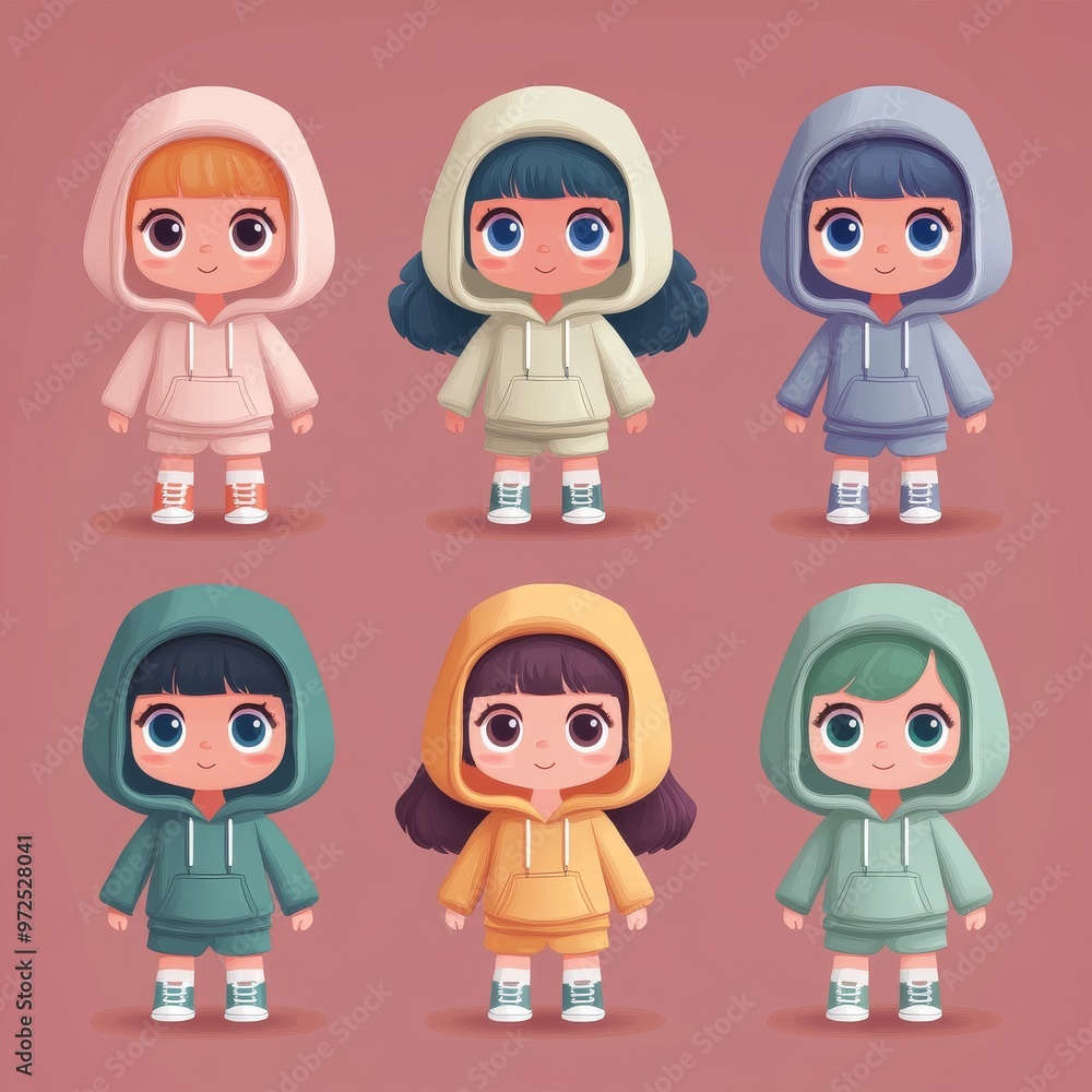 Anime character with a chibi style. Generated using AI. Anime character with a chibi style. Generated using AI.
