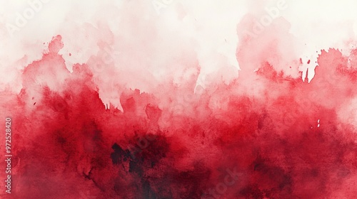 Fiery red watercolor wash background - Dramatic abstract scarlet burgundy texture, perfect for passionate, intense designs like romance book covers, Valentine's cards, and more