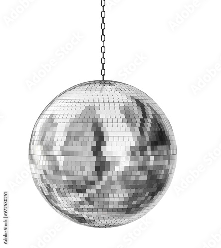 Disco ball isolated on white background - 3D rendering