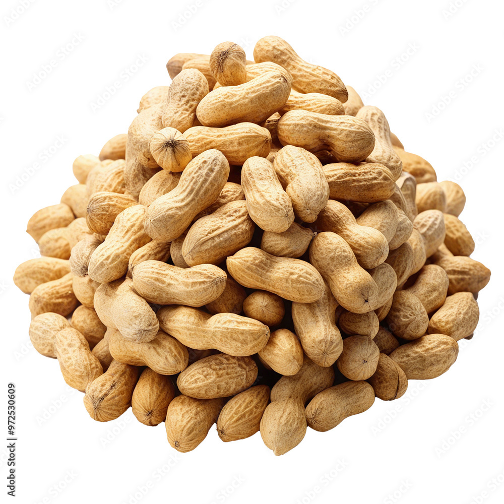 A pile of shelled peanuts stacked together on a transparent background. A pile of shelled peanuts stacked together on a transparent background.