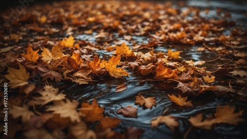 autumn leaves in the park background