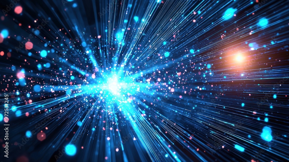 Fototapeta premium Ethereal Glow Abstract Light Trails and Bokeh