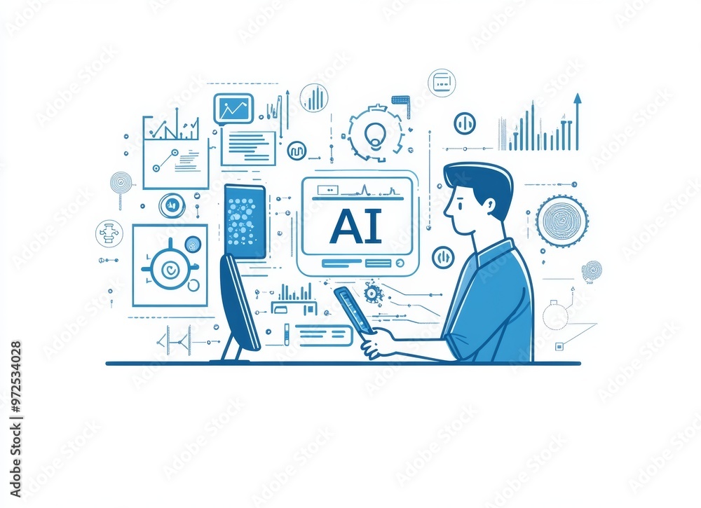 The abstract concept of an AI Research Scientist is illustrated in modern style. The abstract concept of an AI Research Scientist is illustrated in modern style.