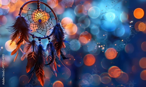 Traumfänger mit buntem Bokeh-Hintergrund – Mystische Atmosphäre