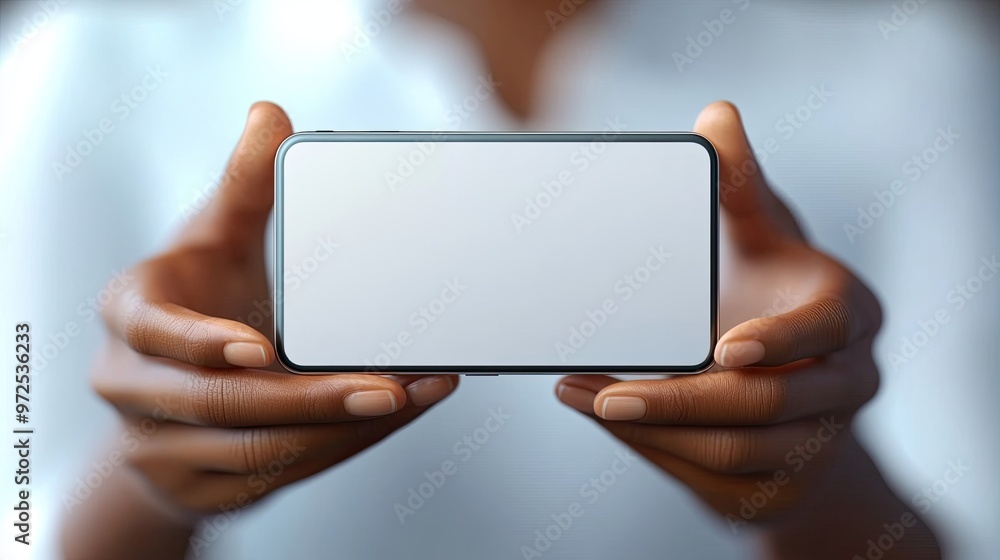 3d render hands hol3d smart phone icon african american cartoon character holds mobile device with blank touch screen business clip art isolate3d on white background 3d render hands hol3d smart phone icon african american cartoon character holds mobile device with blank touch screen business clip art isolate3d on white background