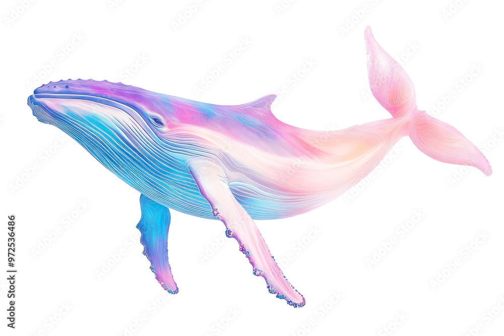 Obraz premium PNG Simple humpback whale illustration digital art.