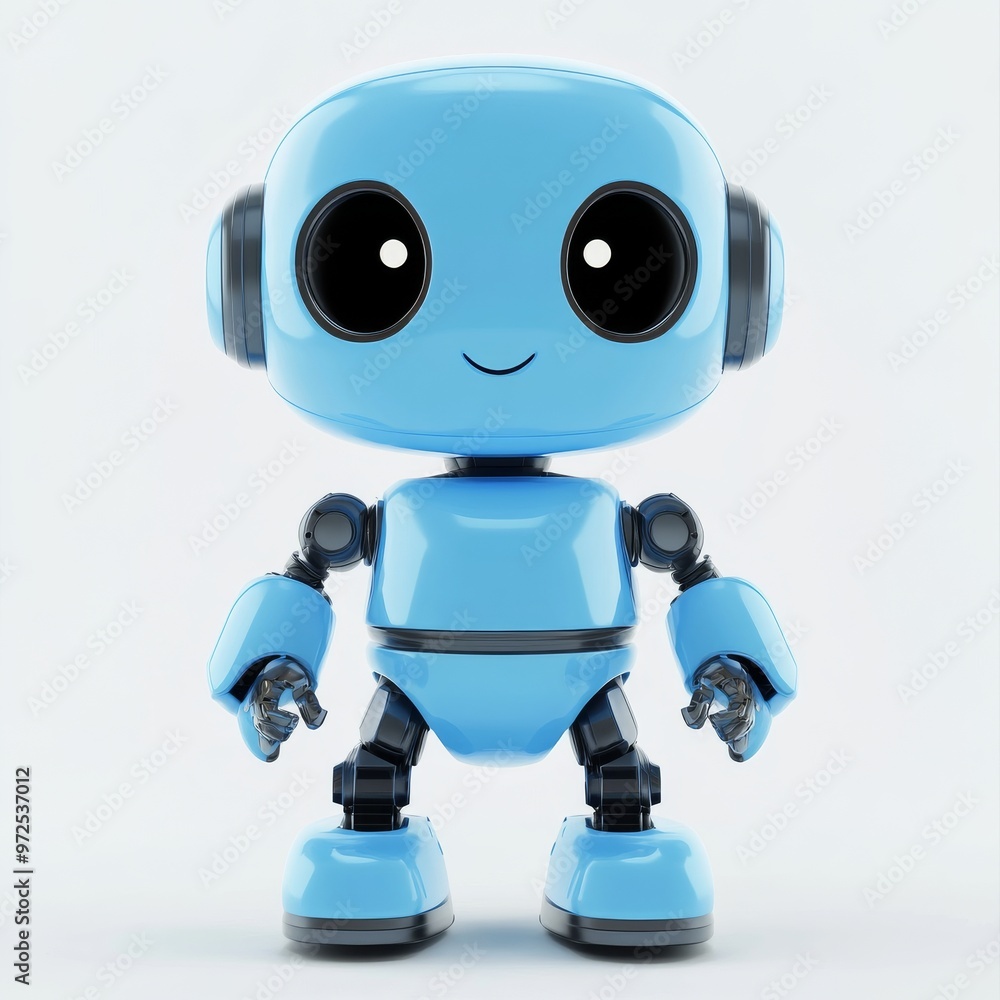 An image of a blue robot toy sitting on a white surface. An image of a blue robot toy sitting on a white surface.