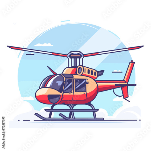 Helicopter icon. Vector illustration of a helicopter in cartoon style.