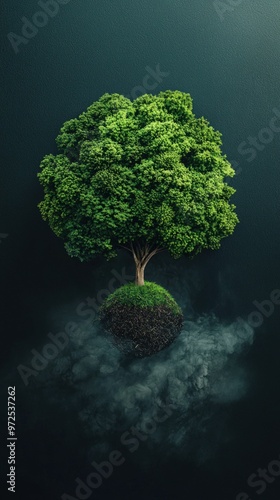 Floating Tree, Hope in the Mist, Environmental Concept.