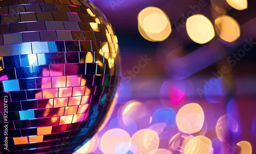 Leuchtende Discokugel mit bunten Lichtern im Partystil