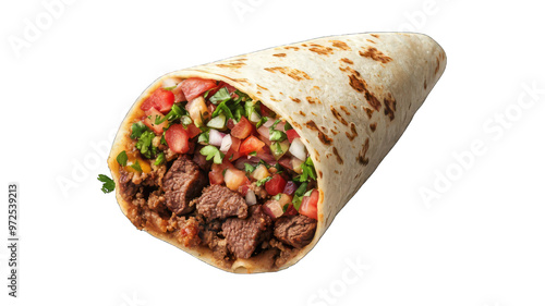 A beef burrito Transparent background Created With Generative AI Technology 