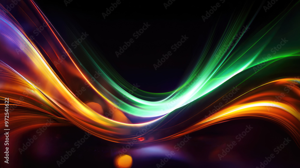 Obraz premium Abstract background of glowing coloured wavy lines