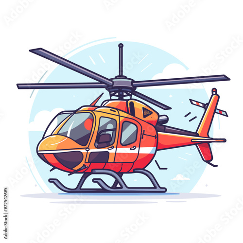 Helicopter vector illustration. Flat style design for web and print.