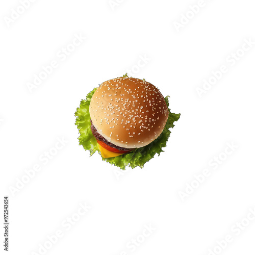 Wallpaper Mural Classic cheeseburger with lettuce tomato and pickles Transparent background Created With Generative AI Technology	
 Torontodigital.ca