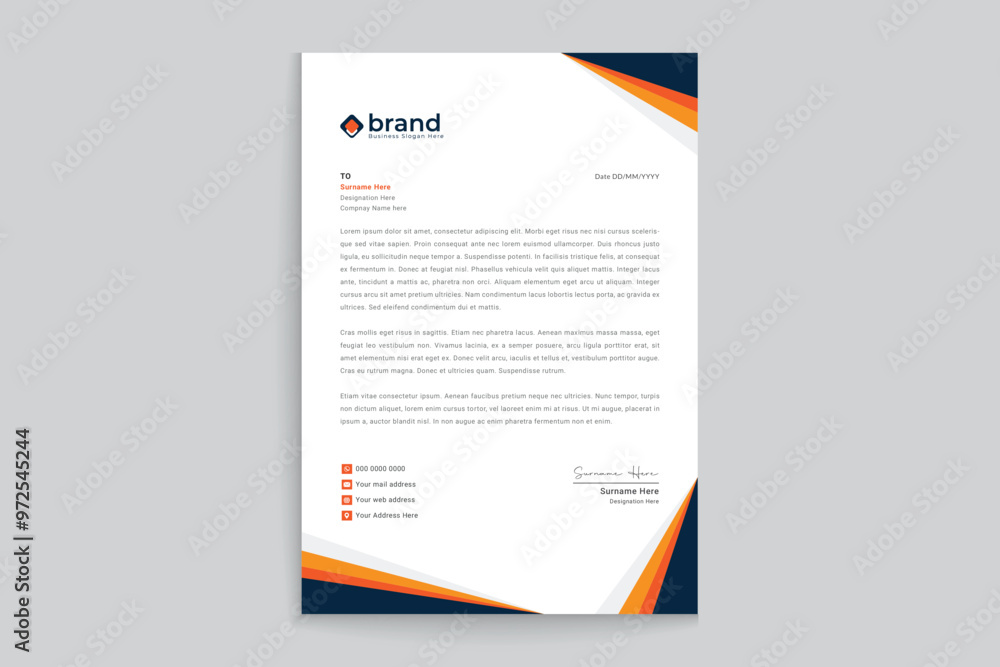 Orange shape letterhead design Orange shape letterhead design