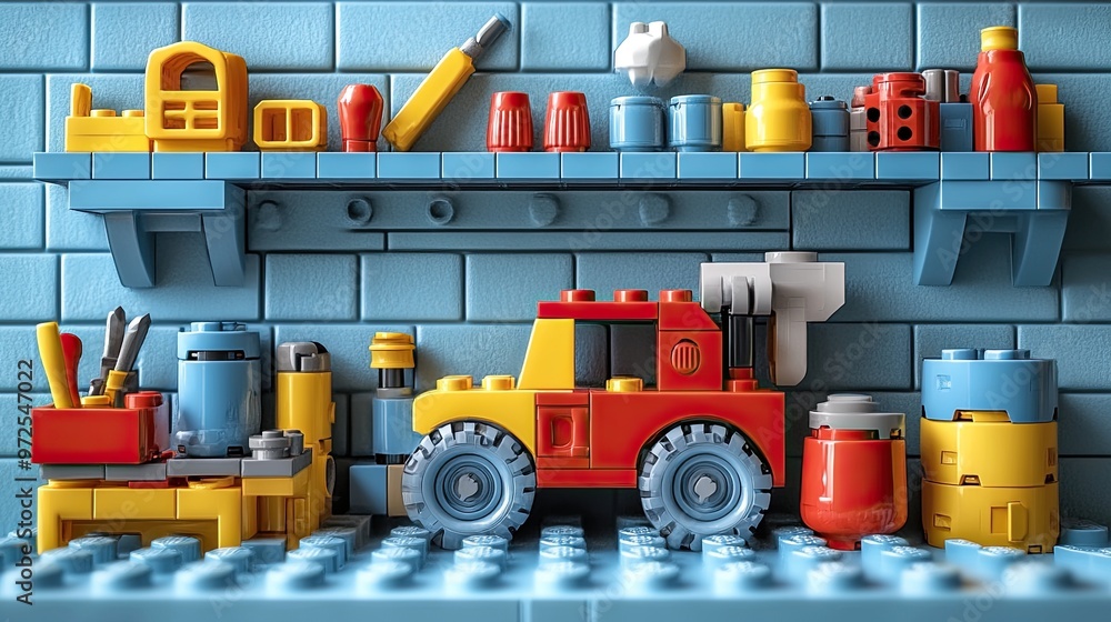 brick set 3d illustration of a work tool brick set 3d illustration of a work tool