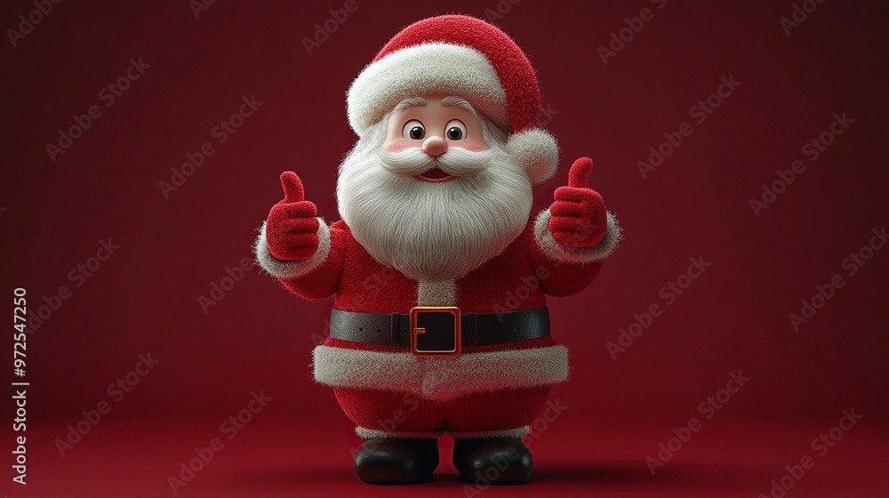 cartoon character santa claus hand appears out the smart phone screen and shows thumbs up social like gesture approval and recommendation concept christmas 3d animation with re3d background cartoon character santa claus hand appears out the smart phone screen and shows thumbs up social like gesture approval and recommendation concept christmas 3d animation with re3d background