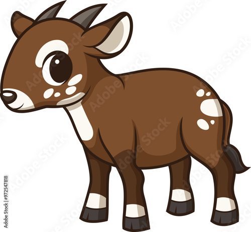Saola in chibi kawaii style vector image