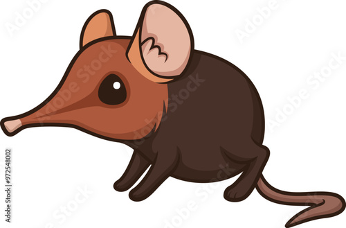 Elephant shrew in chibi kawaii style vector image