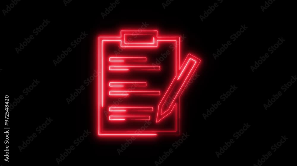 Plan Icon in Video HD Neon Animation – Task and Strategy Symbol with Dynamic Glow on Black Background Plan Icon in Video HD Neon Animation – Task and Strategy Symbol with Dynamic Glow on Black Background