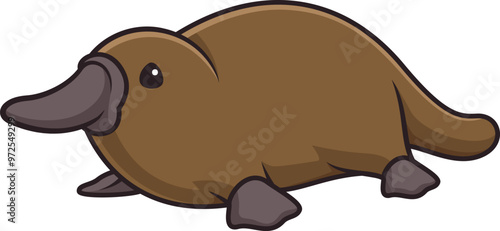 Platypus in chibi kawaii style vector image