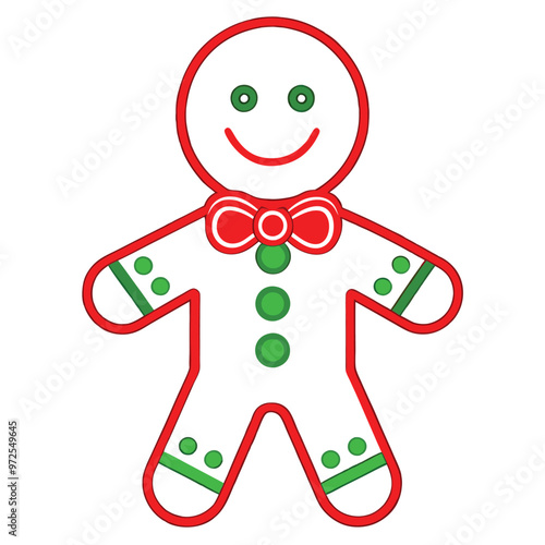 gingerbread man vector art white background.