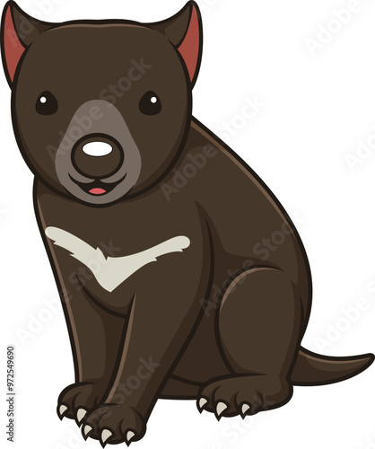 Tasmanian devil in chibi kawaii style vector image
