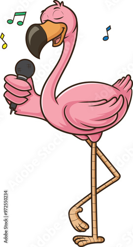 Flamingo singing a song vector image