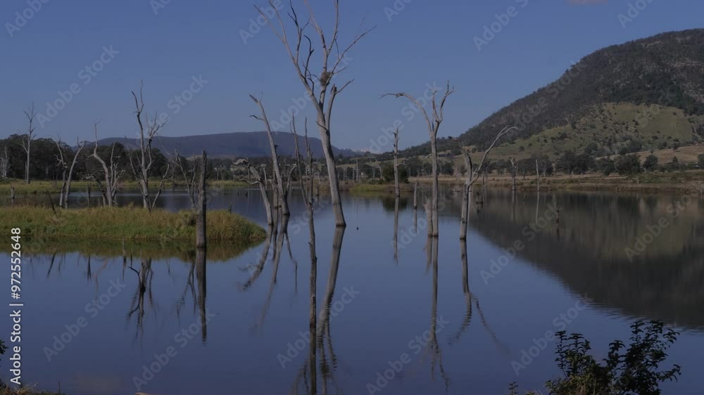 Landscape Of Lake Somerset In Queensland, Australia - Wide Shot Landscape Of Lake Somerset In Queensland, Australia - Wide Shot